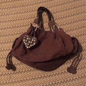 Juicy Couture brown suede hobo purse bag